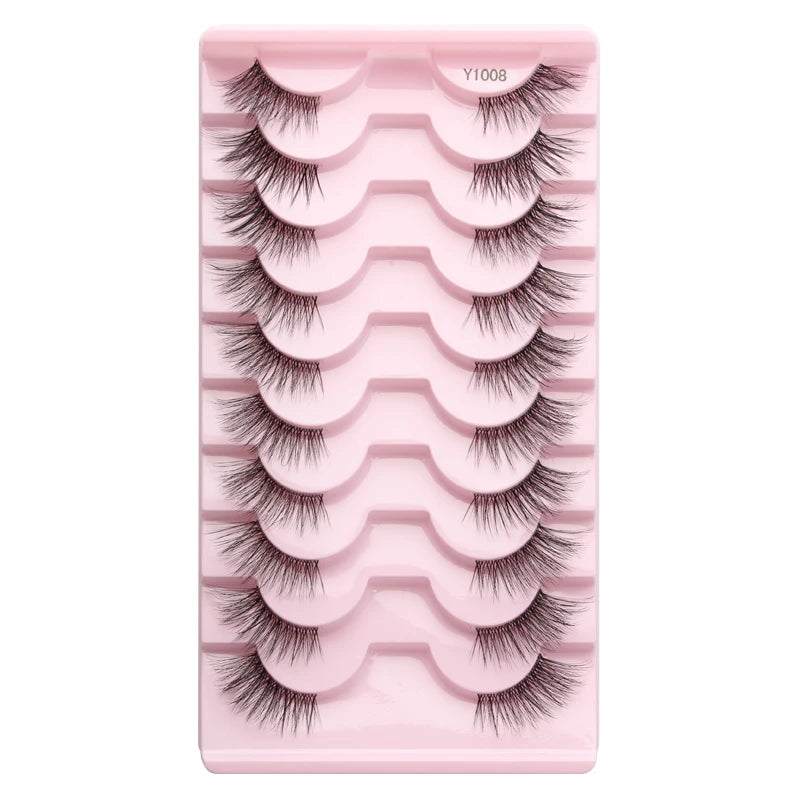 SHIDISHANGPIN 5/10Pairs False Lashes Cat Eye Eyelashes Eyelash Extension 3D Mink Half Lashes Natural Makeup faux Cils maquiagem - Blinksy